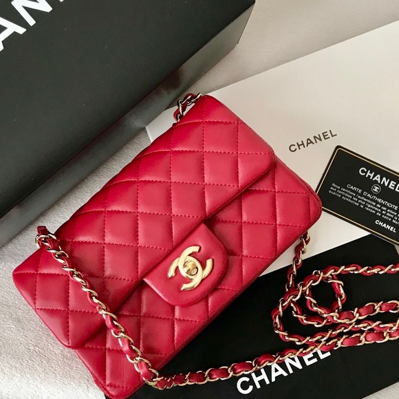 CHANEL Handbags - SOLD Chanel Lambskin Rectangular Mini Flap Bag